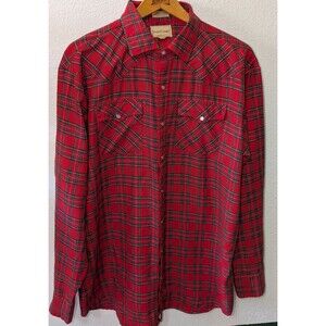 Rugged Country Campus Western Mens Red  Pearl Snap Shirt X-Large 17-17.5 (691m)